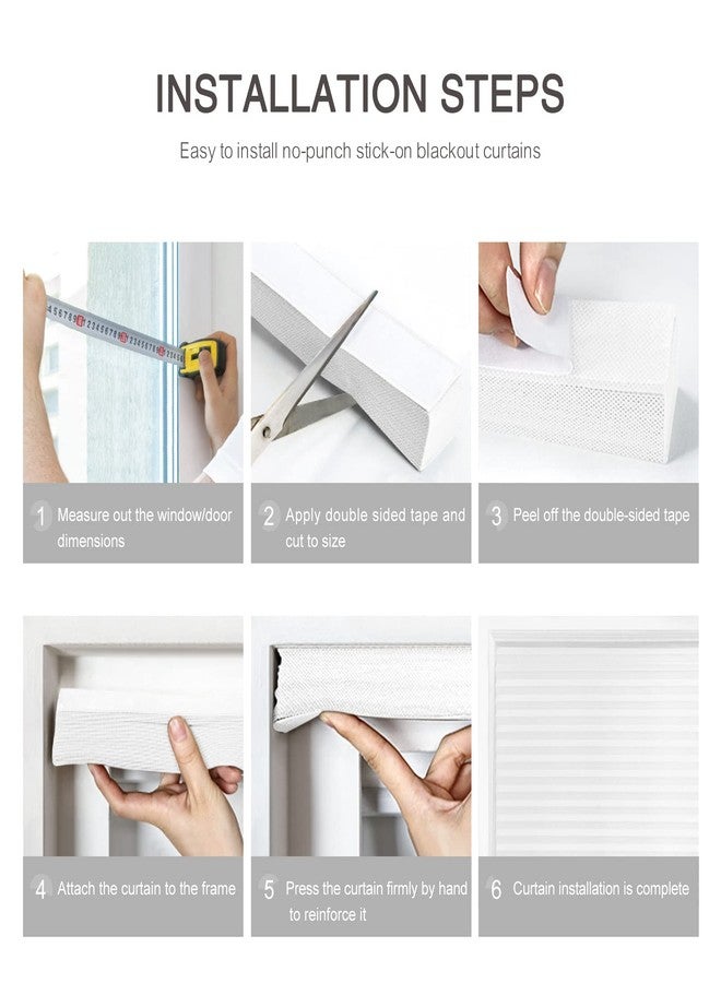 MALOKI Temporary Window Blinds, Pleated Window Shades Cordless Fabric Shades Light Filtering Fabric Blinds for Windows,Easy to Cut and Install - 35 x 59 Inch (Fits Windows 19-36 inch) - Image 4